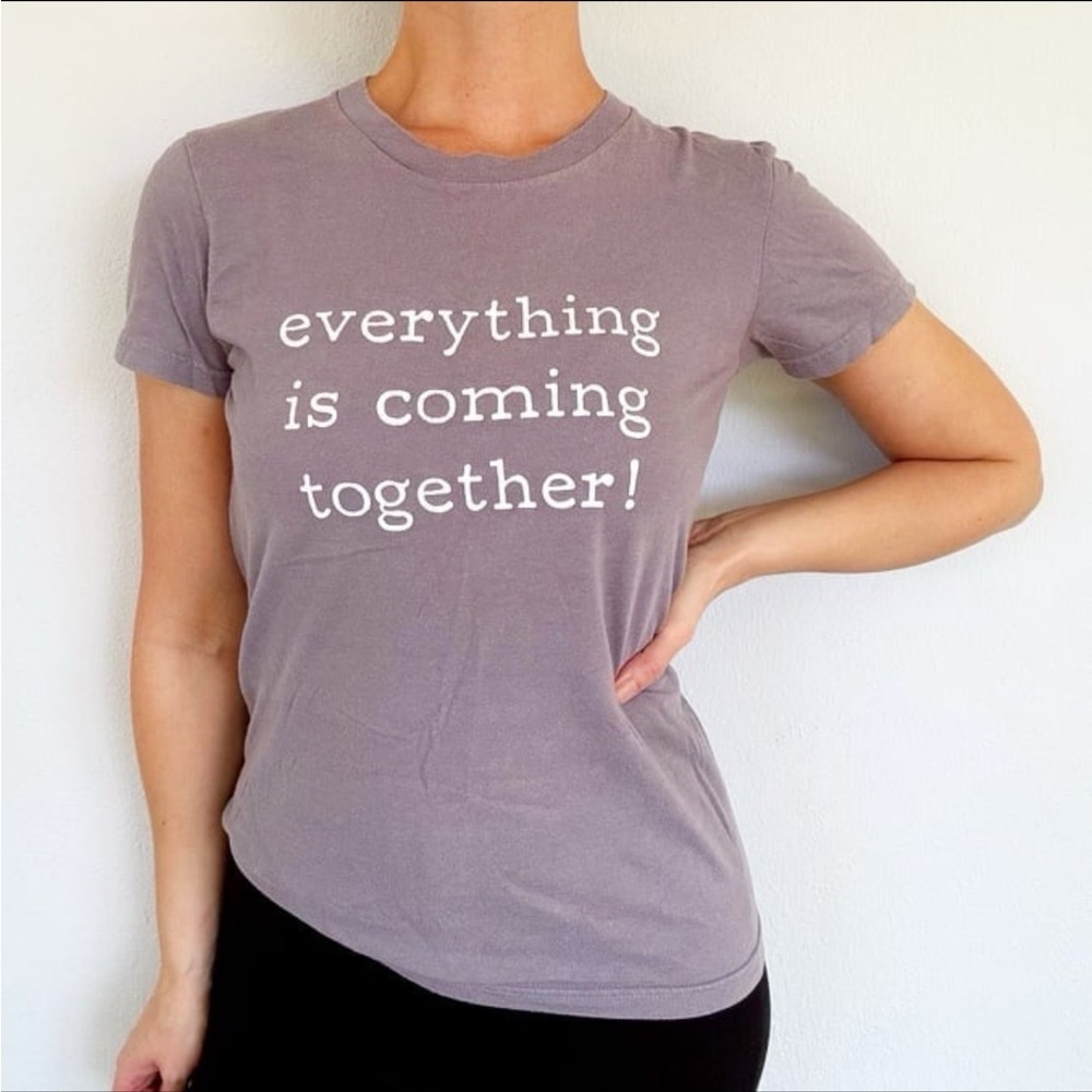 American Apparel gray Y2K everything is coming together/falling apart tee medium